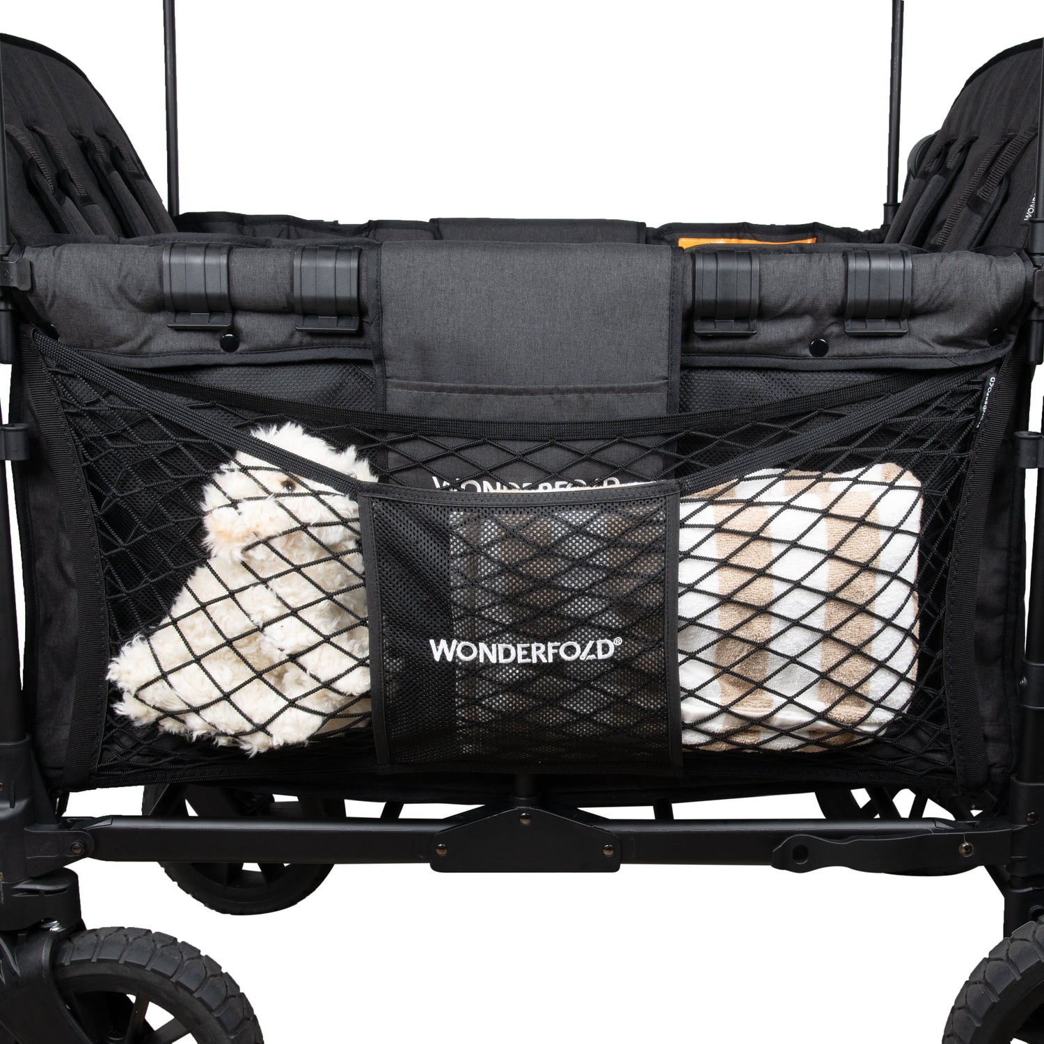 Stroller wagon cargo net pocket