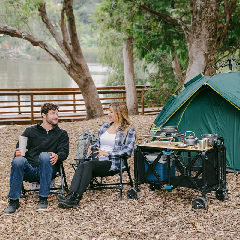 utility wagon for camping with tabletop