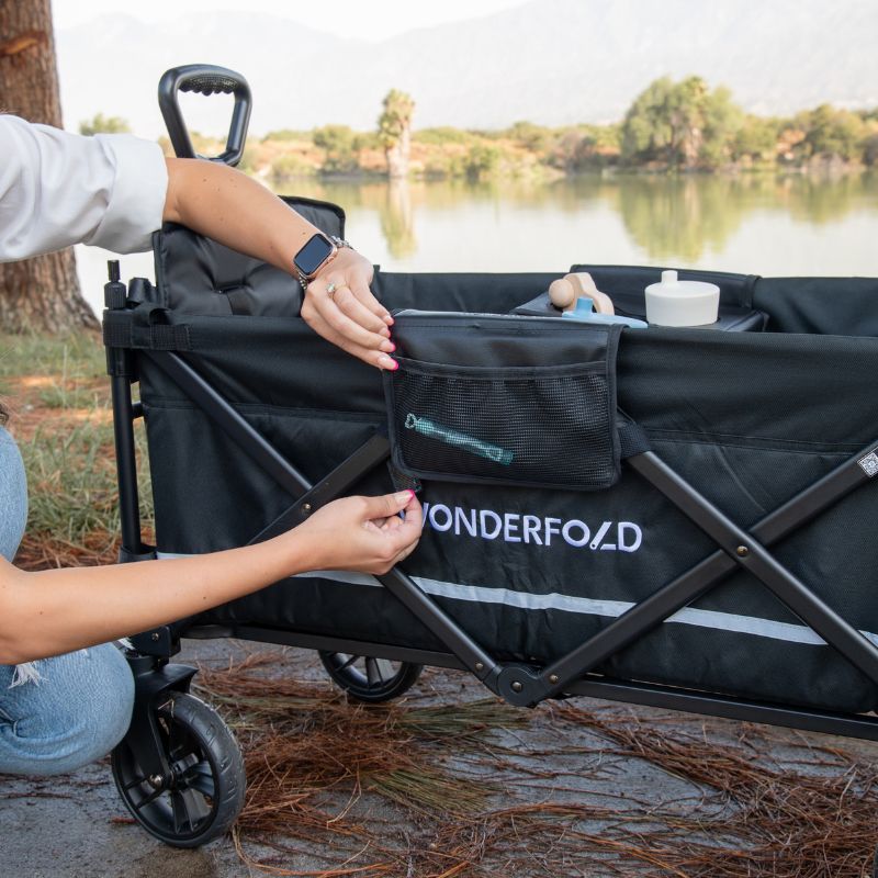 Snack Tray Table with cup holders and storage pockets